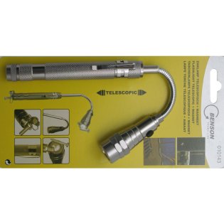 SVÍTILNA teleskopická s magnetem stříbrná s 3 LED diodami