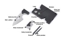 Multifunkční karta HS 10 v 1 Outdoor Camping