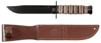 MFH 44153 bojový nůž USMC s koženou rukojetí a pouzdrem