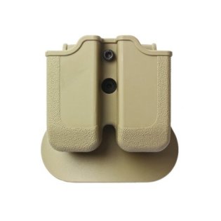 Polymerové pouzdro IMI Defense na 2 zásobníky s pádlem (Glock 17, 19, 22, 23, 26, 27, 31, 32, 33, 34, 35, 37, 38, 39) - písková