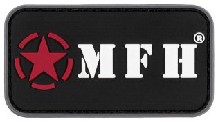 MFH 92200 3D gumová nášivka na suchý zip 7,5 × 4 cm černá