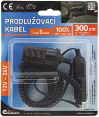 COMPASS 07425 prodlužovací kabel 12/24 V 5 A 3 m