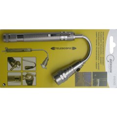 SVÍTILNA teleskopická s magnetem stříbrná s 3 LED diodami