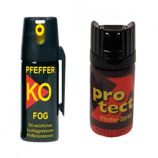 Pepřový sprej KO FOG 40 ml + pepřový sprej Protect - 15ml